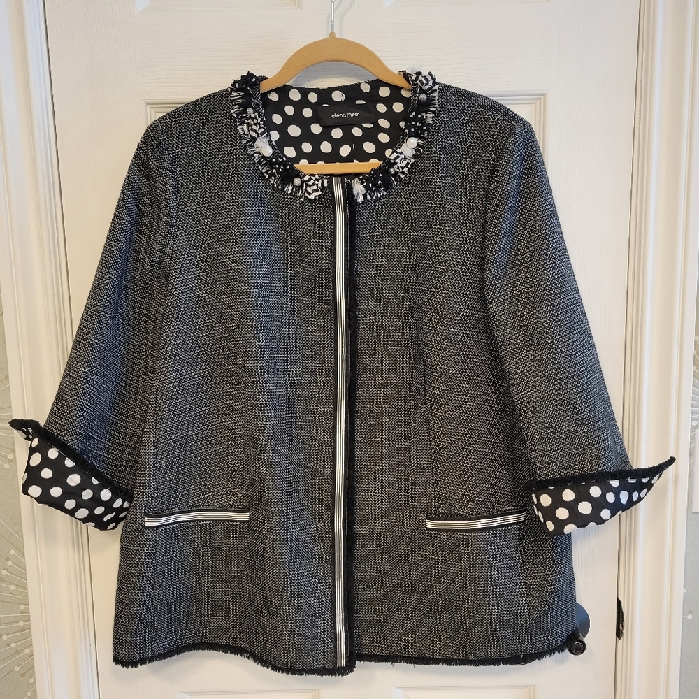 Elena Miro Plus Size 16W Jacket With Pearls